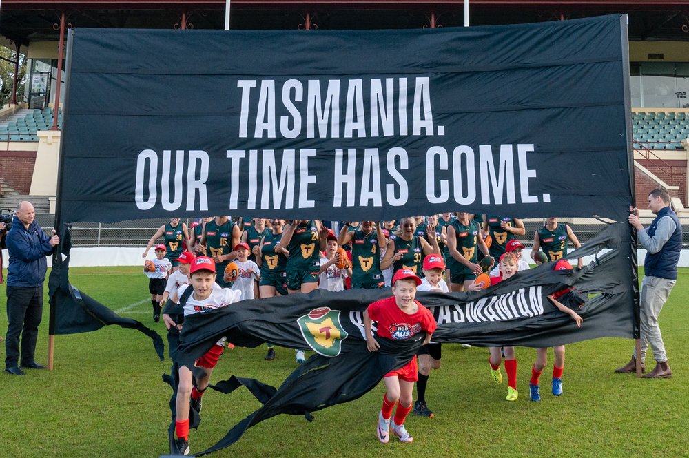 Tasmania. Our time has come banner